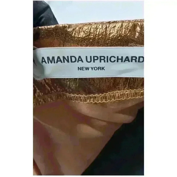 Amanda Uprichard Women's Metallic Copper Sleeveless Party Dress M Fairy - Picture 5 of 8